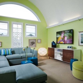 sala de estar en tipos verdes de diseño