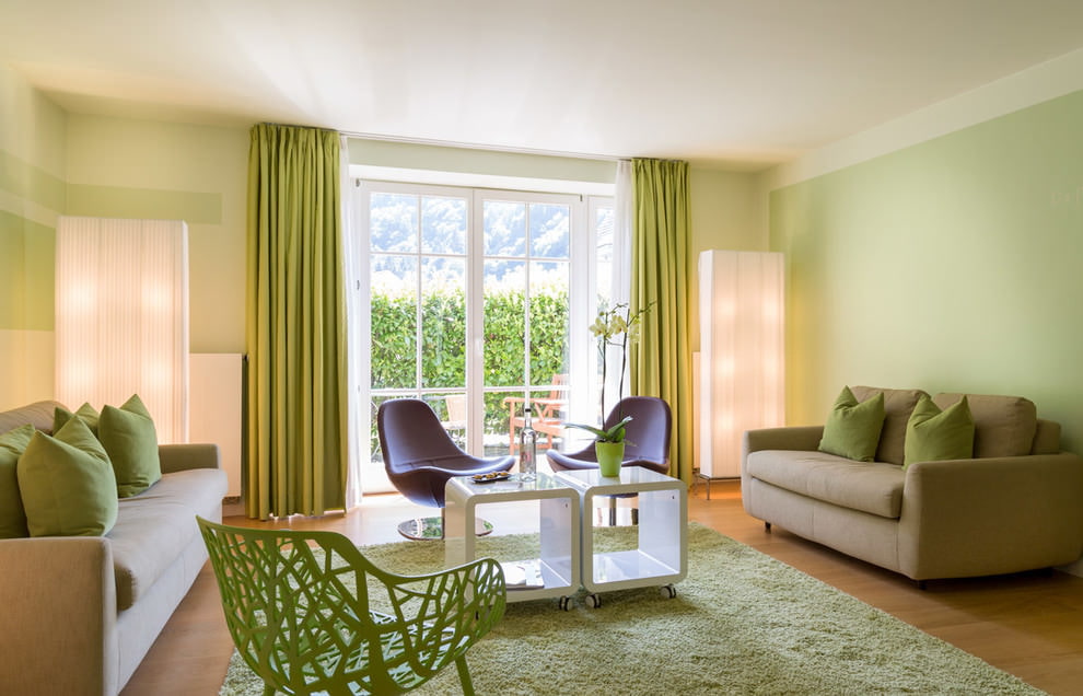 sala de estar en diseño verde photo