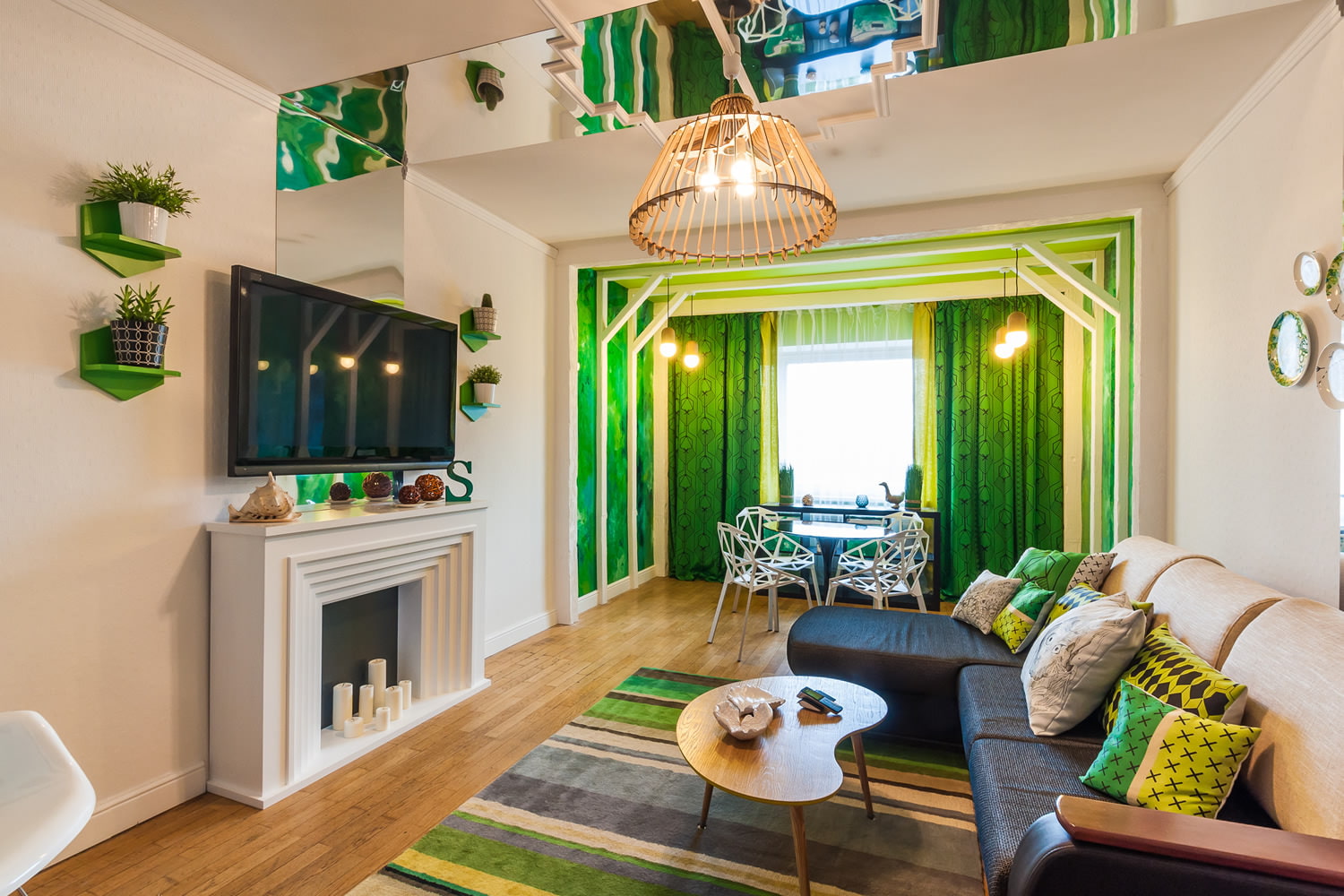 sala de estar en verde photo