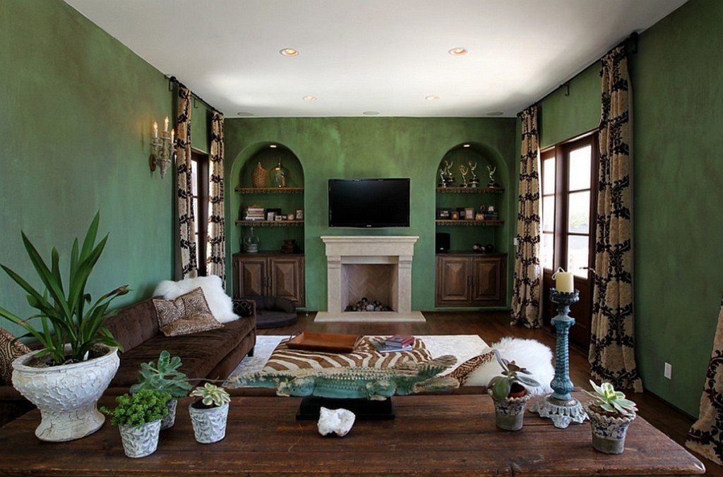 sala de estar en ideas interiores verdes
