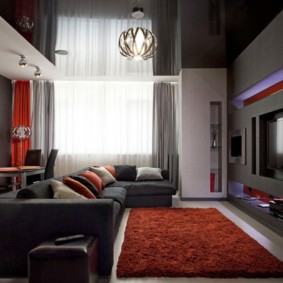 16 kv.m dzīvojamās istabas dizaina foto