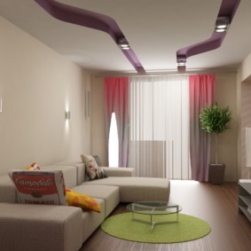 living room area of ​​16 sq m
