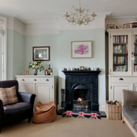 Interiér fotografie obývacej izby v anglickom štýle