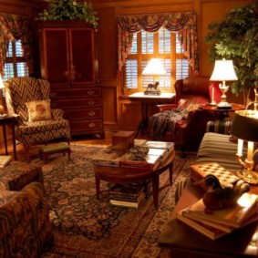 english style living room overview