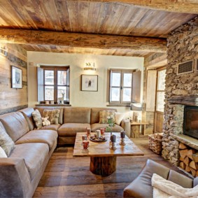 Chalet style private house living room