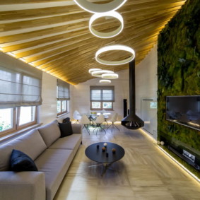 Elongated lounge in eco style