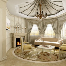 klasszikus stílusú nappali belső fotó