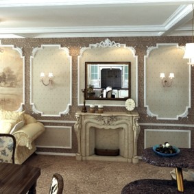 klasikinio stiliaus gyvenamojo kambario interjero idėjos