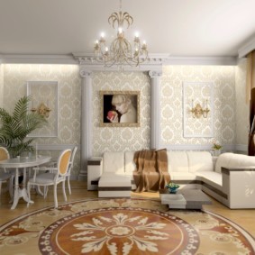 idei de decorare a livingului în stil clasic