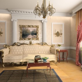 klasiskā stila viesistabas dekorēšanas idejas