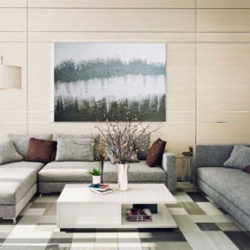 living room in a modern style photo interior