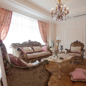 ảnh thiết kế phòng khách baroque
