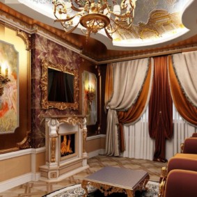 Baroka stila viesistabas dekoru foto