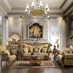 Baroka stila viesistabas foto dekors
