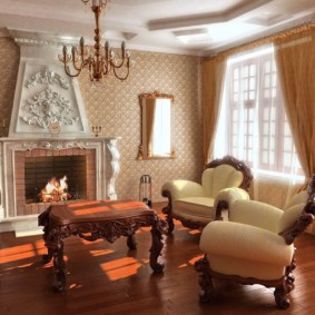 baroka stila viesistabas rotājums