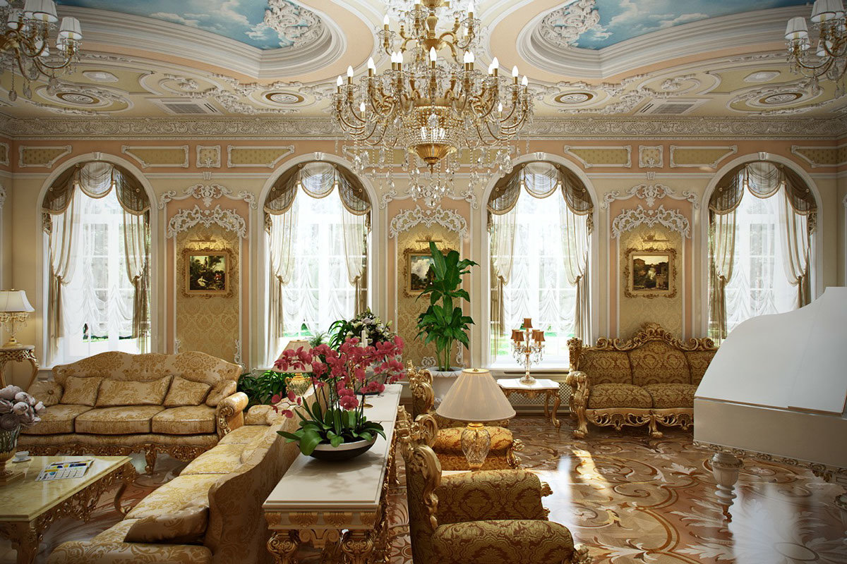 ảnh thiết kế phòng khách baroque