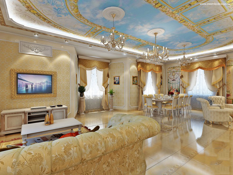 baroque living room design photo
