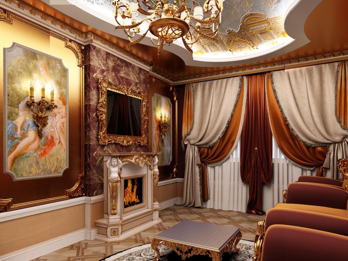 ý tưởng thiết kế phòng khách baroque