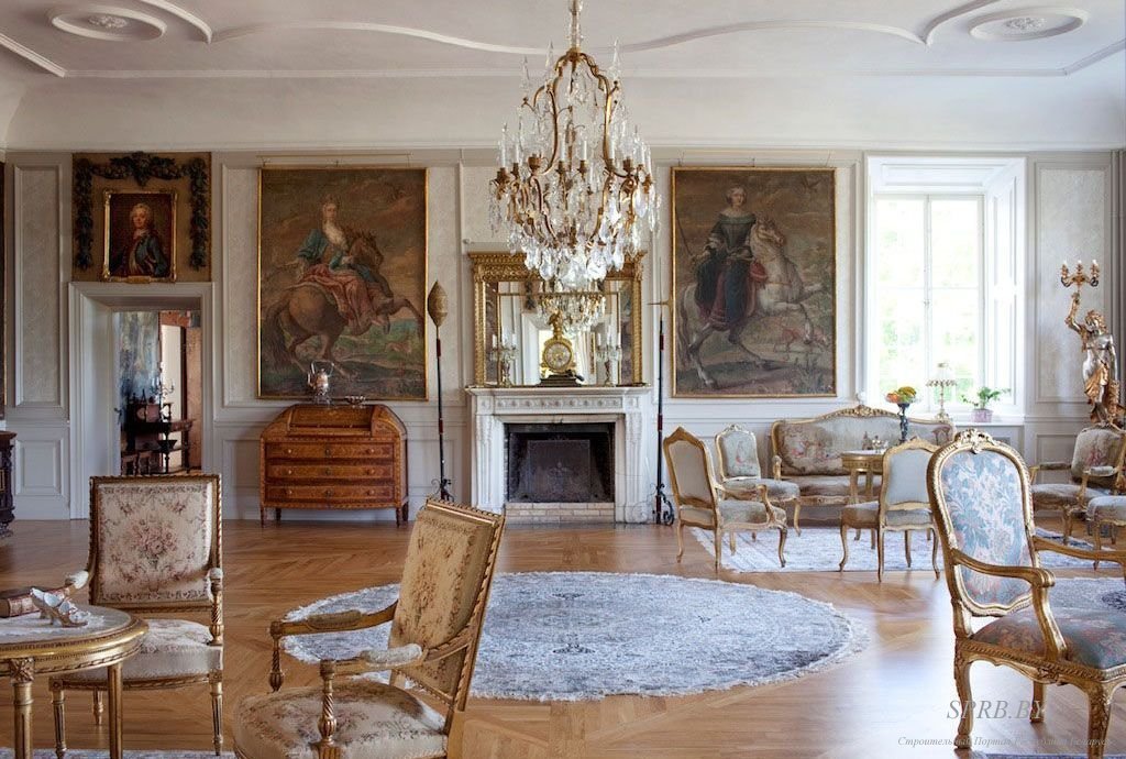 baroka stila viesistabas interjera idejas