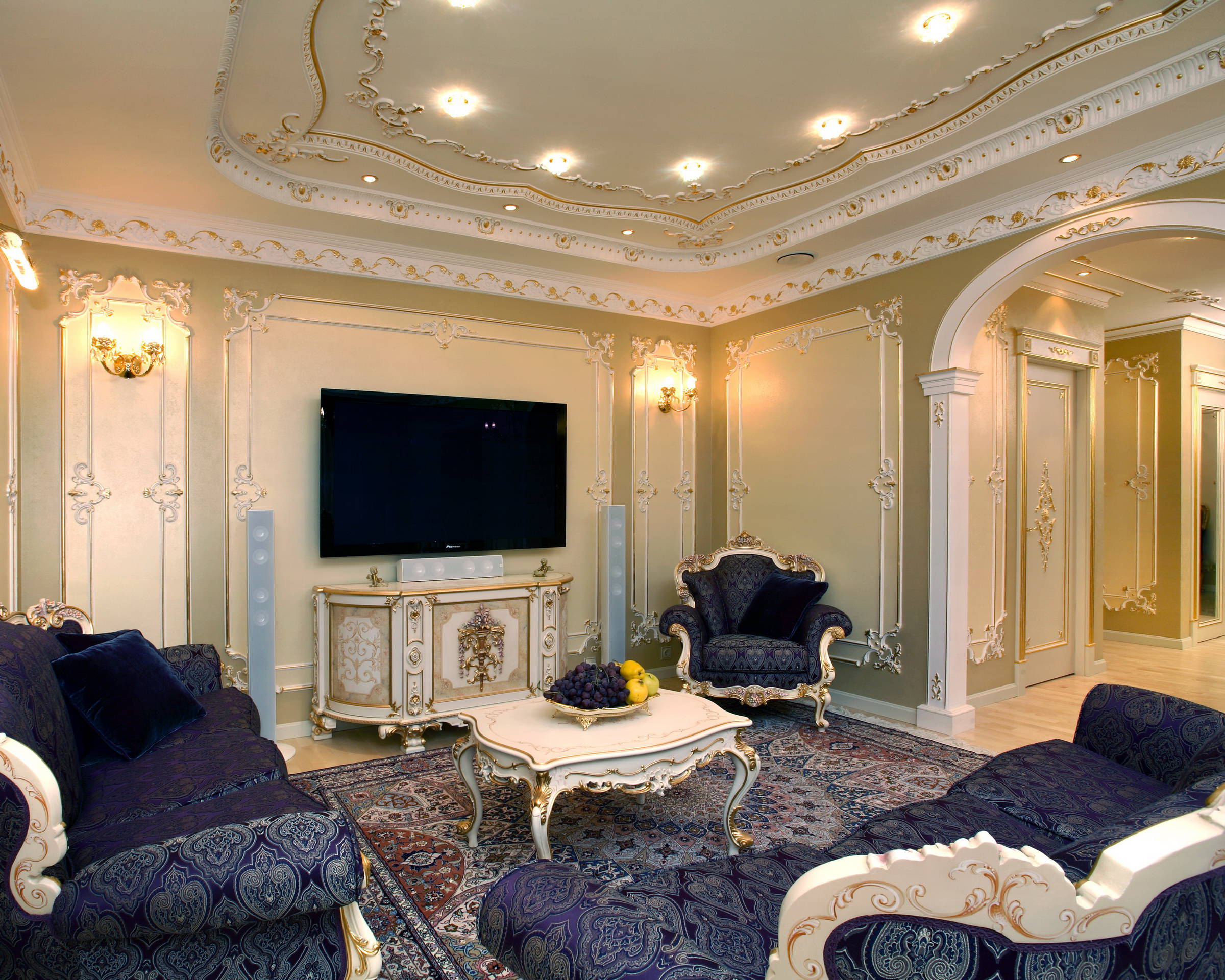 nội thất phòng khách baroque