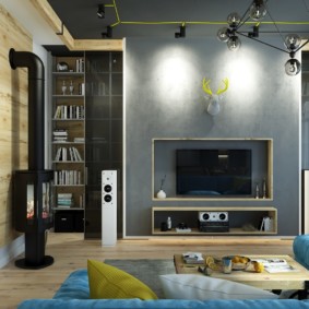 Loft living room design photo