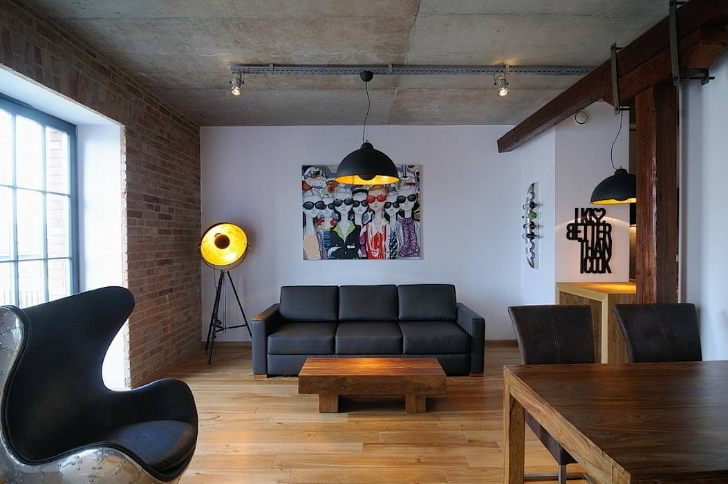 Loft style living room decor