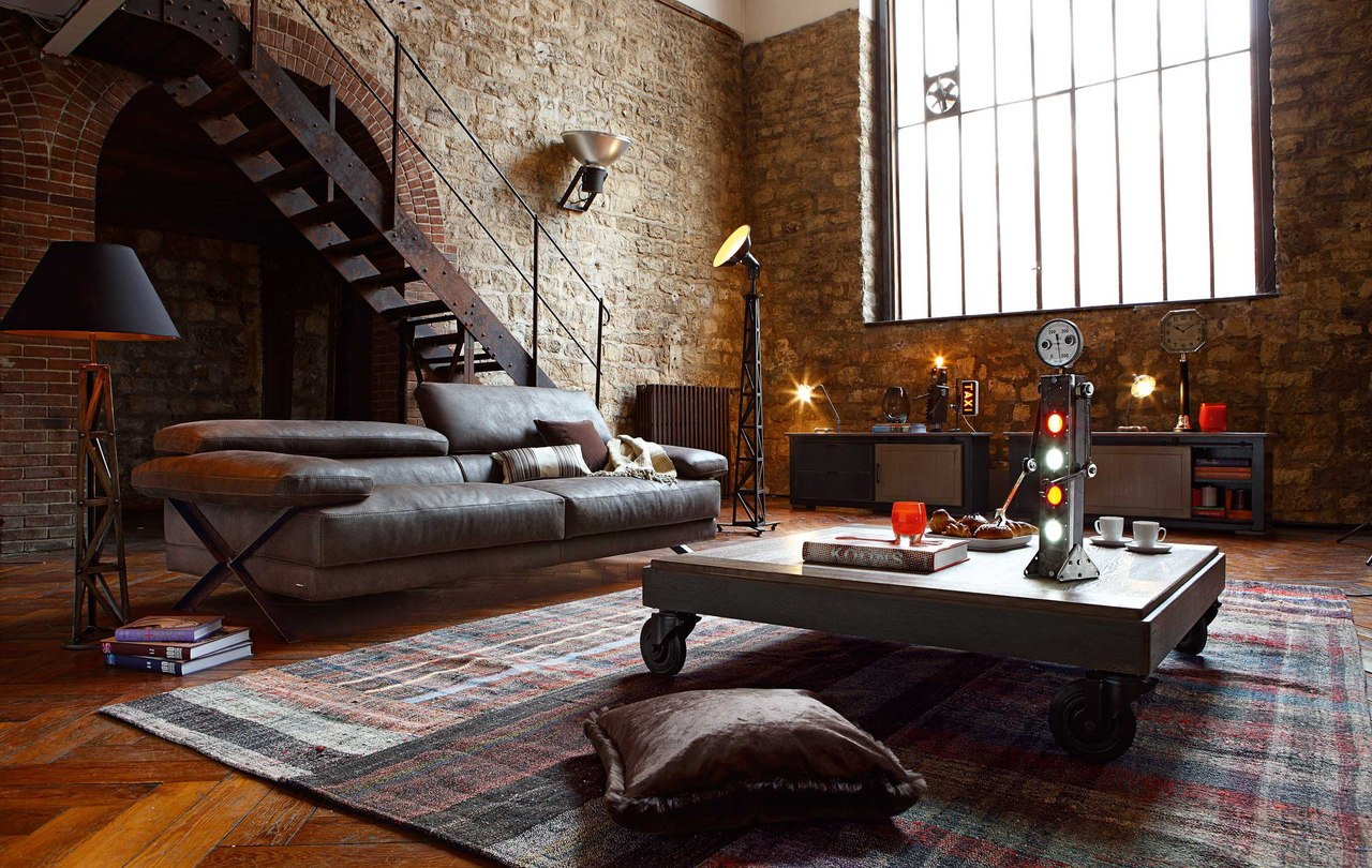 loft style living room design ideas