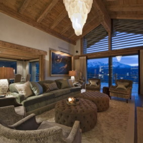 chalet style living room interior ideas