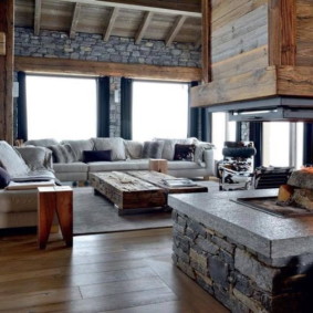 chalet style living room ideas views
