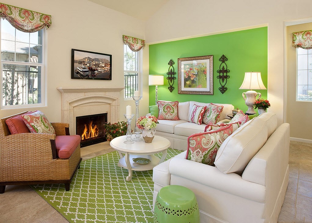 zelená obývacia izba