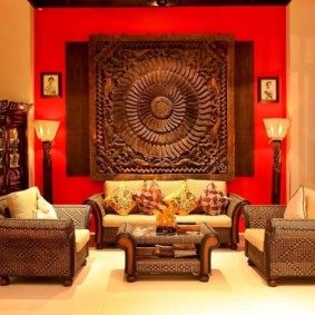 Idea reka bentuk ruang tamu oriental gaya
