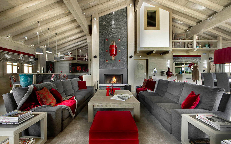chalet style living room decor