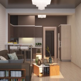 Ontwerp van een studio-appartement in een paneelhuis