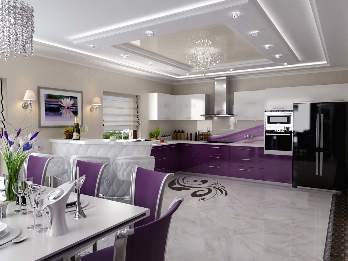 living room kitchen interior