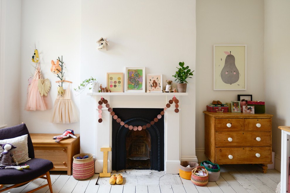 open haard in de kinderkamer