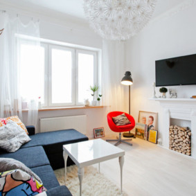 open haard in het interieur van het appartement design foto