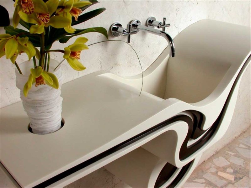 Designer benkeplate på badet