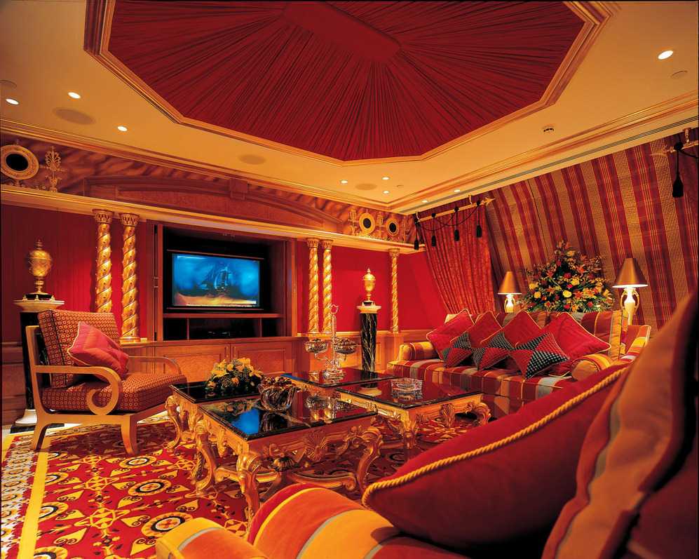 belo design da sala de estar em estilo oriental