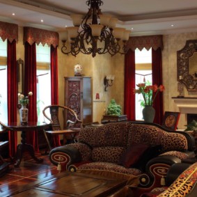 dekoracja salonu w stylu orientalnym