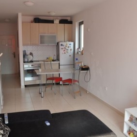 studijos tipo apartamentai, kurių plotas 27 kvadratiniai metrai