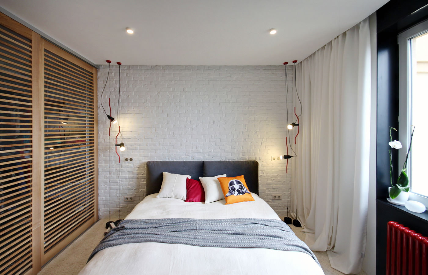 окачени тавани в снимката на дизайна на спалнята