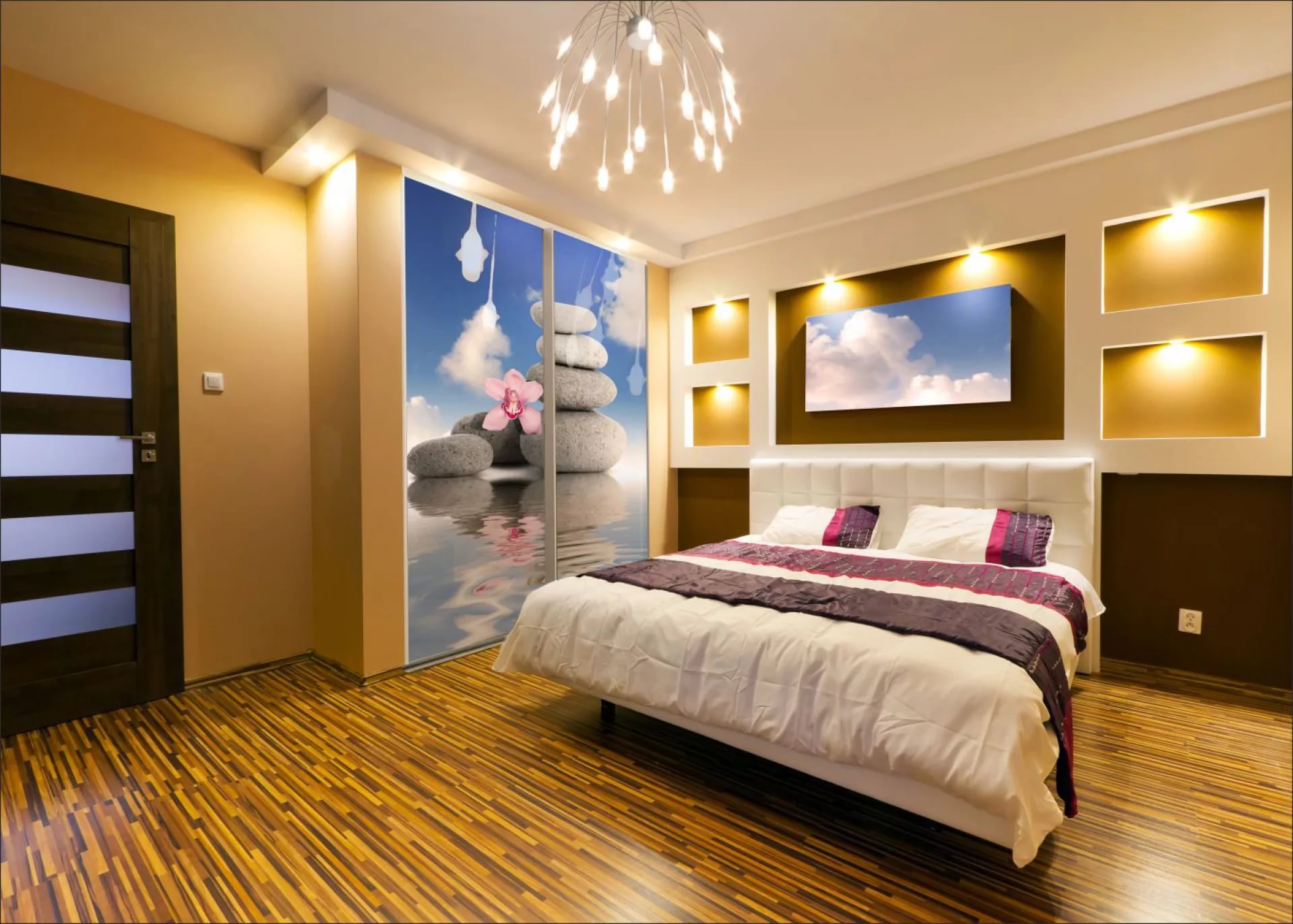 niche drywall di dekorasi foto bilik tidur