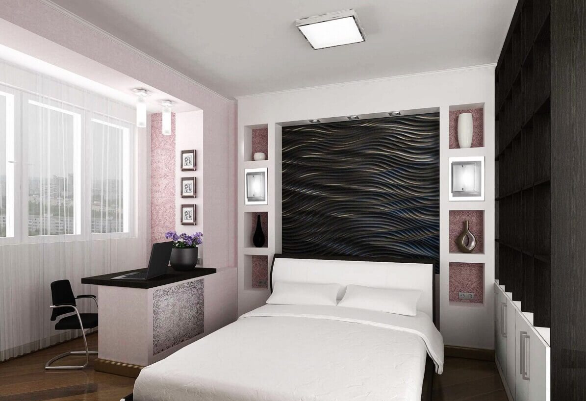 sadrokartónové výklenok v spálni foto dekor