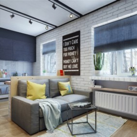 Studio appartement 34 m² ontwerpfoto