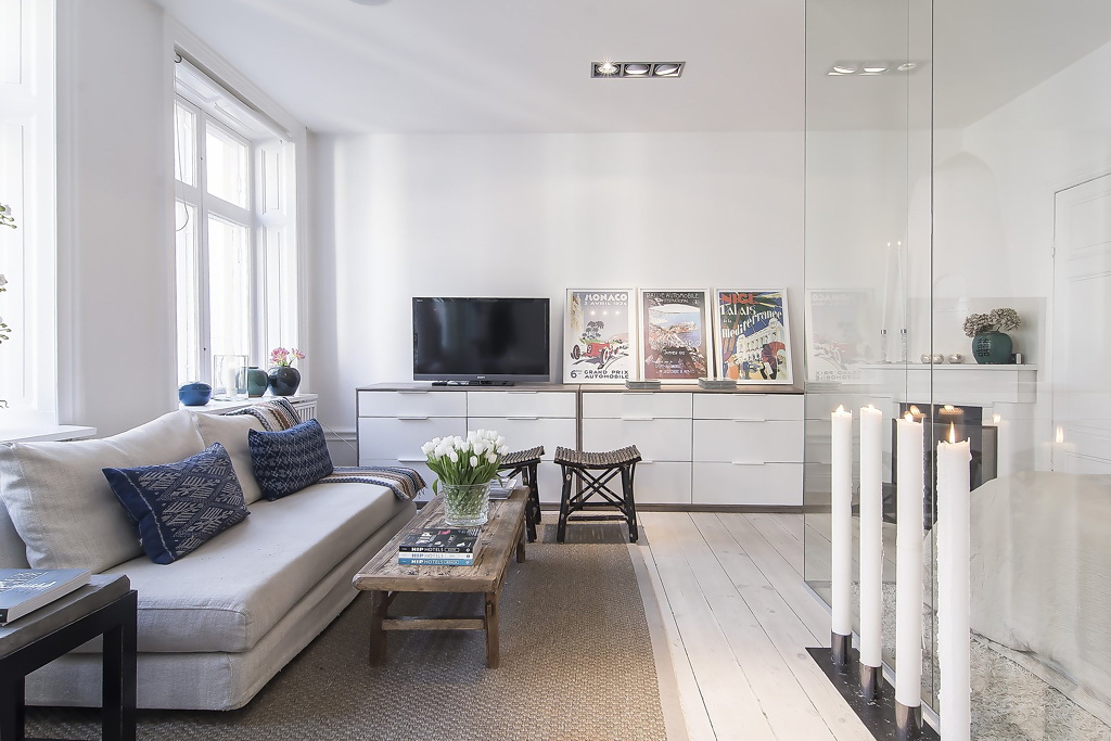 Studio appartement van 34 m² in Scandinavische stijl