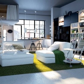 disseny d'un apartament d'estudi amb una superfície d'idees d'interior de 24 m2