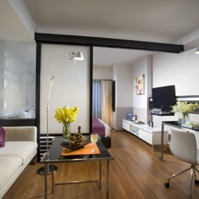 disseny d'un apartament d'estudi amb una superfície de 24 m 2 opcions foto