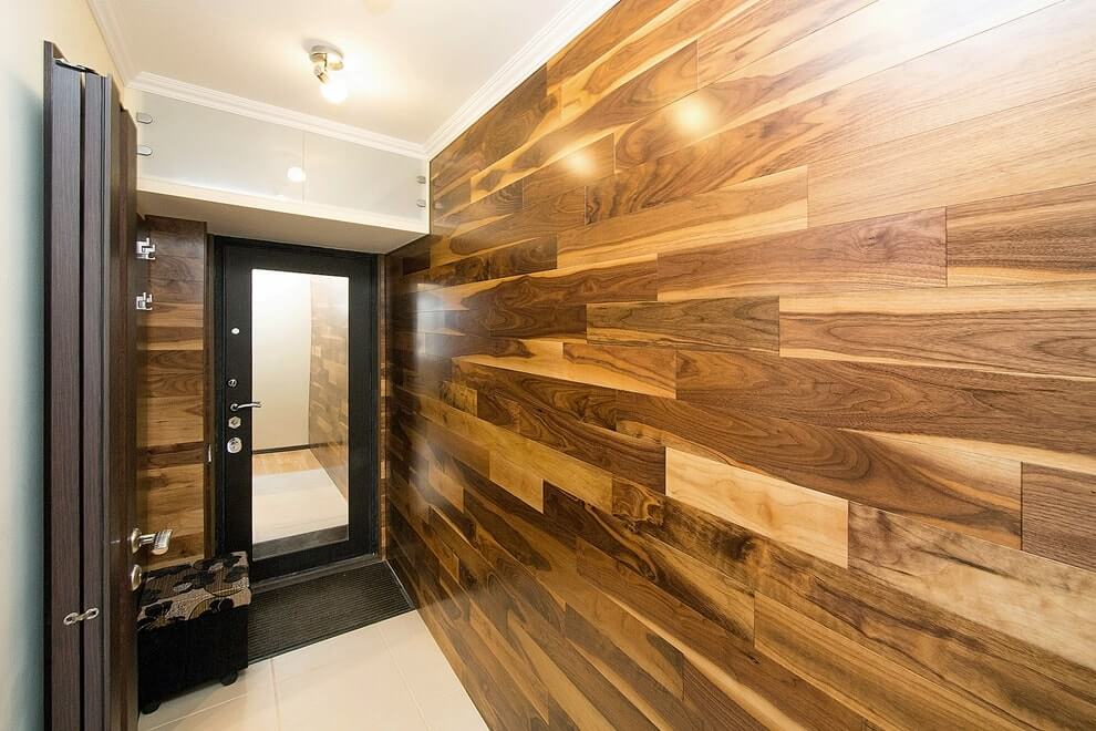 wood paneling hallway