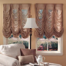 curtains in the hall for two windows decor photo