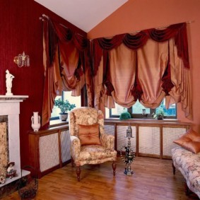 curtains in the hall on two windows photo decor